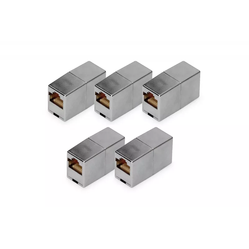 RJ45 modulárna spojka Digitus DN-93901-5 5 ks pozlátená strieborná