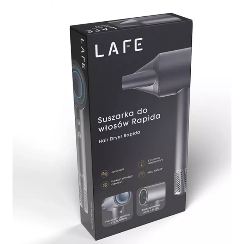 Lafe Rapida 47461 BLDC sušič vlasov, 1600 W, 110 000 ot./min, ionizácia, sivý