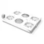 ROLINE 19-palcová strešná ventilátorová jednotka s termostatom, 4 ventilátory, oceľové puzdro, sivá