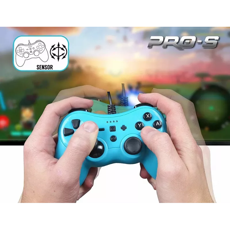 Káblový ovládač SUBSONIC SA5488-1 Neon Blue — pre Nintendo Switch, káblové pripojenie