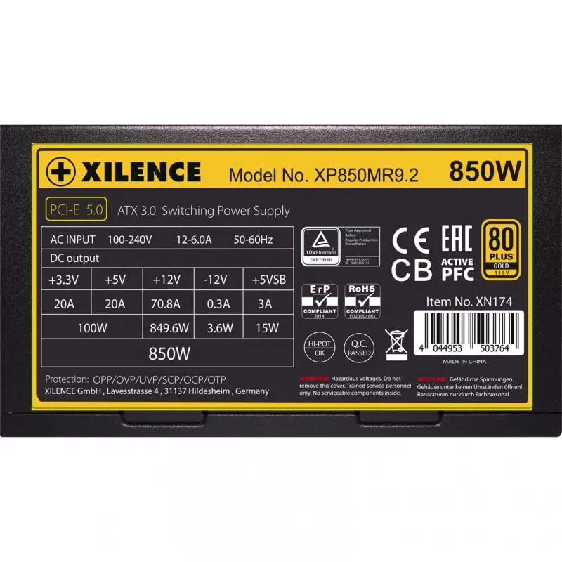 Napájací zdroj XILENCE 750W, 80 PLUS GOLD, aktívne PFC, XN173