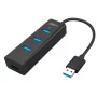 UNITEK Y-3089 rozhranie hub USB 3.2 Gen 1 (3.1 Gen 1) Type-A 5000 Mbit/s čierny