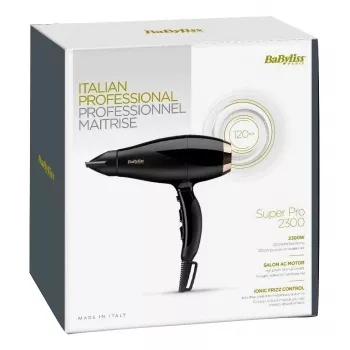 Fén BABYLISS Super Pro 2300, 2300 W, AC motor, 2 rýchlosti, 3 teplotné stupne, ionizačný, Cool Shot, keramika, 120 m³/h
