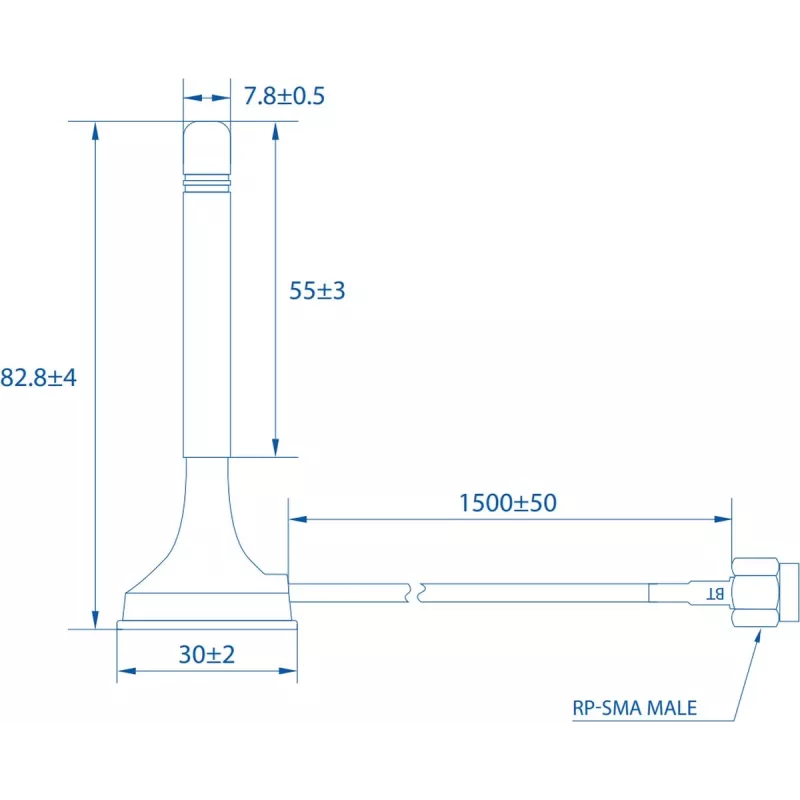 Anténa Teltonika PR1KRT25 2.5 dBi RP-SMA 2.4-2.5 GHz