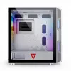 PC skriňa MODECOM AMIRANI ARGB Midi Tower biela — ATX/ITX, 35 cm GPU, 16,5 cm CPU chladič, 2x200 mm ventilátory