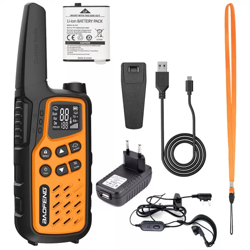 Walkie-talkie Baofeng BF-T25E oranžová, 2 kusy