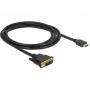 DeLOCK - video kábel - Single Link - HDMI / DVI - DVI-D (samec) na HDMI (samec) - 2 m - trojitá izolácia - čierny - skrutky s ryhovanou hlavou