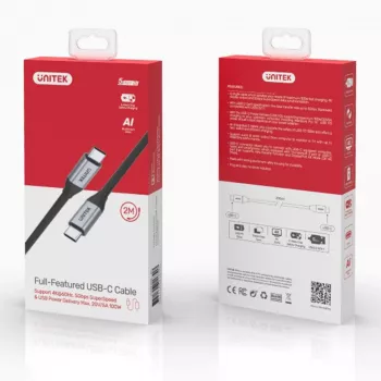 UNITEK C14091ABK USB kábel USB 3.2 Gen 2 2m USB-C čierny