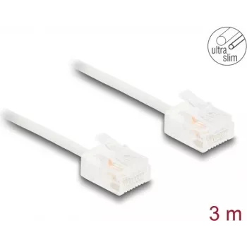 Sieťový kábel DeLOCK RJ45 Cat.6 UTP ultra tenký 3m biely