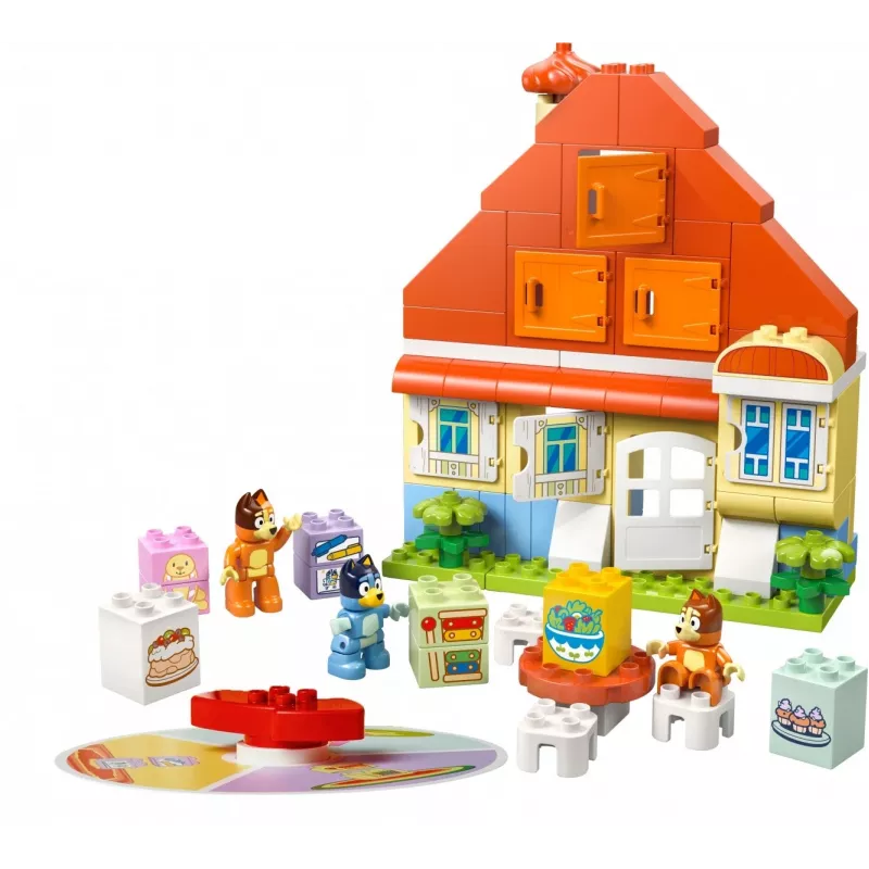 Stavebná hračka LEGO Bluey Rodinný dom s pamäťovou hrou 10459 — 83 dielov, 3 minifigúrky, vek 3+