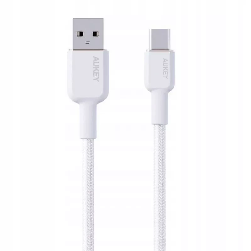 AUKEY CB-NAC1 biely nylonový kábel USB-C na USB-A