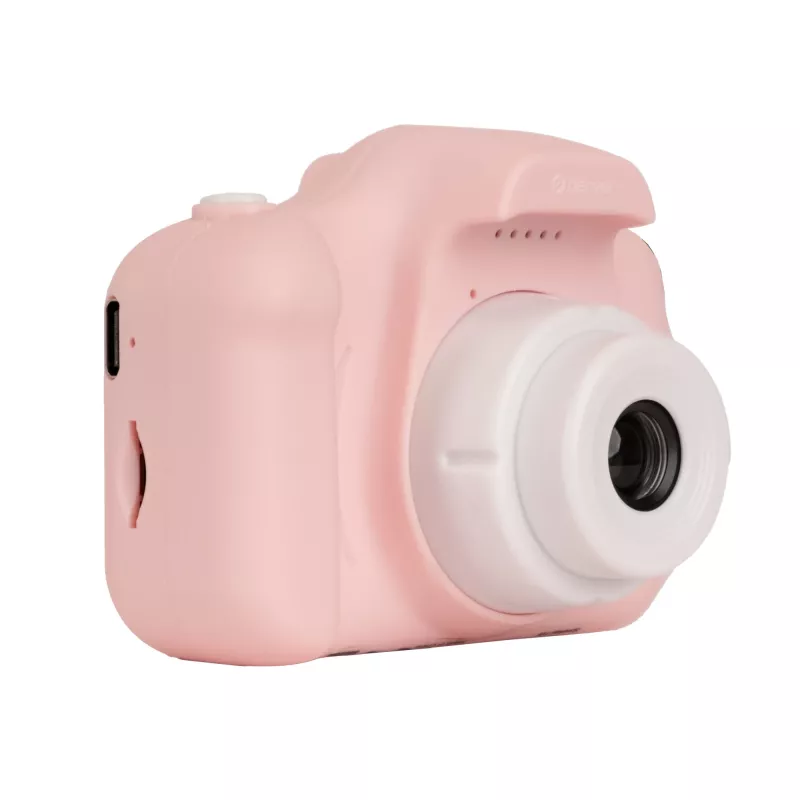 Detský digitálny fotoaparát DENVER KCA-1340RO — kompaktný 85 g, ružový