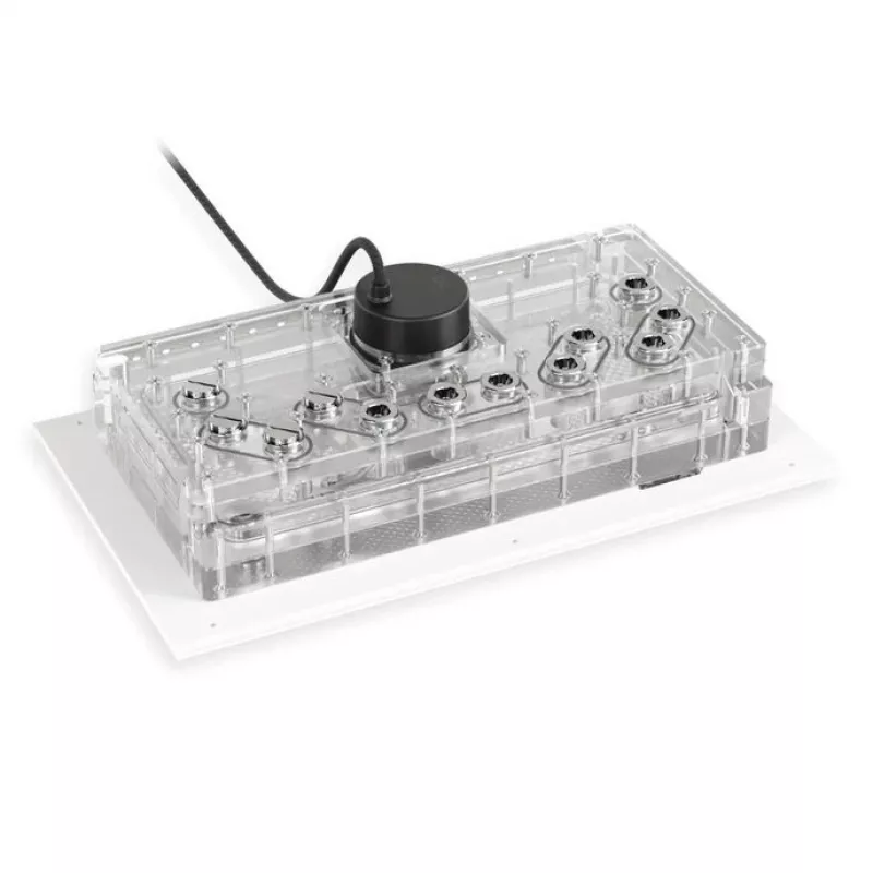 Alphacool Distroplate Apex Dark Base Pro 901 RGB Support — rozdeľovacia doska pre PC vodné chladenie, model 14658