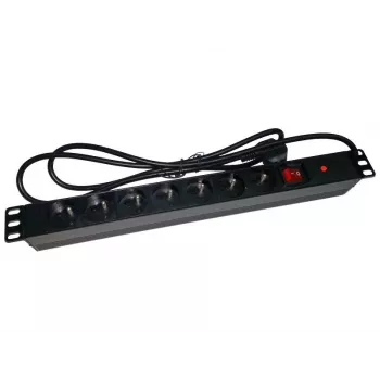 Alantec PZ071U predlžovací kábel 1,8 m 7 AC zásuviek interiérový čierny