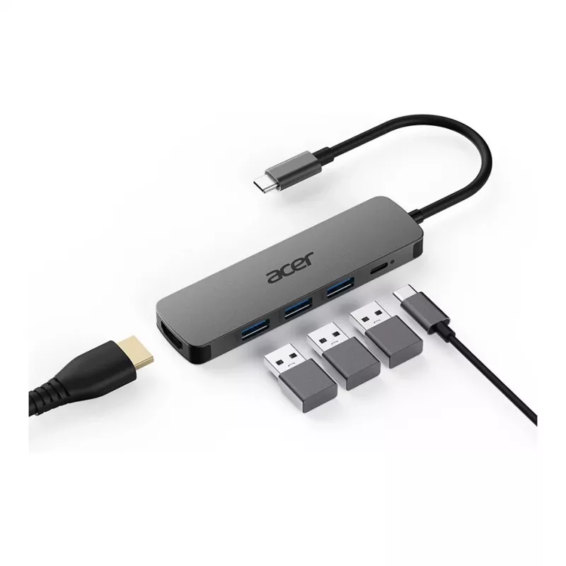 Acer 5-in-1 Type-C dongle HP.DSCAB.021 s HDMI, USB 3.0 a 100W Power Delivery