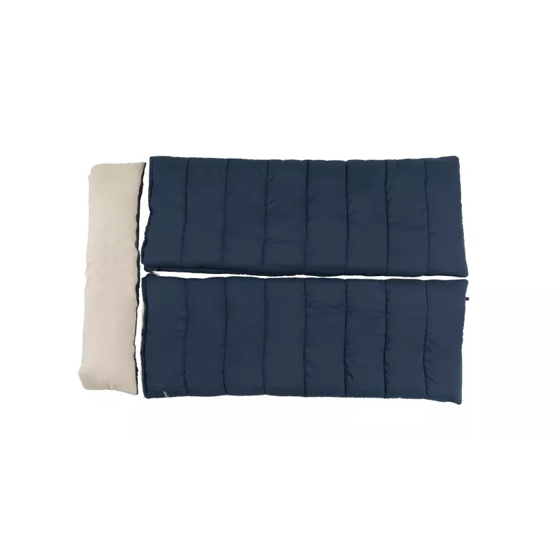 Spací vak Outwell Contour Lux Double rektangulárny polyester, 1450×2200 mm, max. výška používateľa 190 cm, modrý