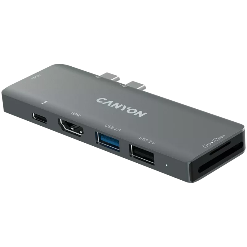 Canyon DS-5 USB 2.0 Type-C sivý SD čítačka kariet 60 Hz