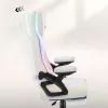 RGB biela meshová herná stolička