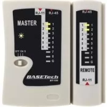 Basetech tester káblov BT-100 BT-100 vhodný pre RJ-45, RJ-11