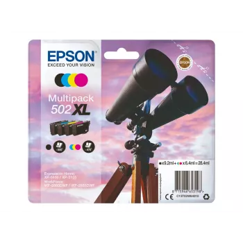 Epson 502XL originálny atramentový multipack, čierna/azúrová/purpurová/žltá, 4x (C13T02W94020)