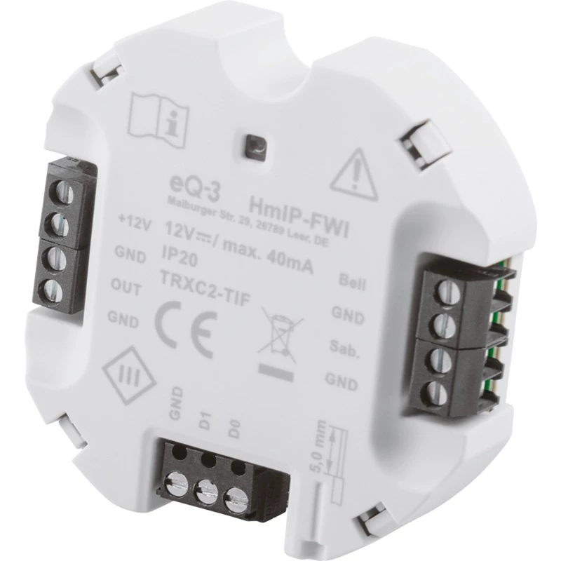 Homematic IP HMIP-FWI Smart-Home prijímač 868 MHz káblový biely