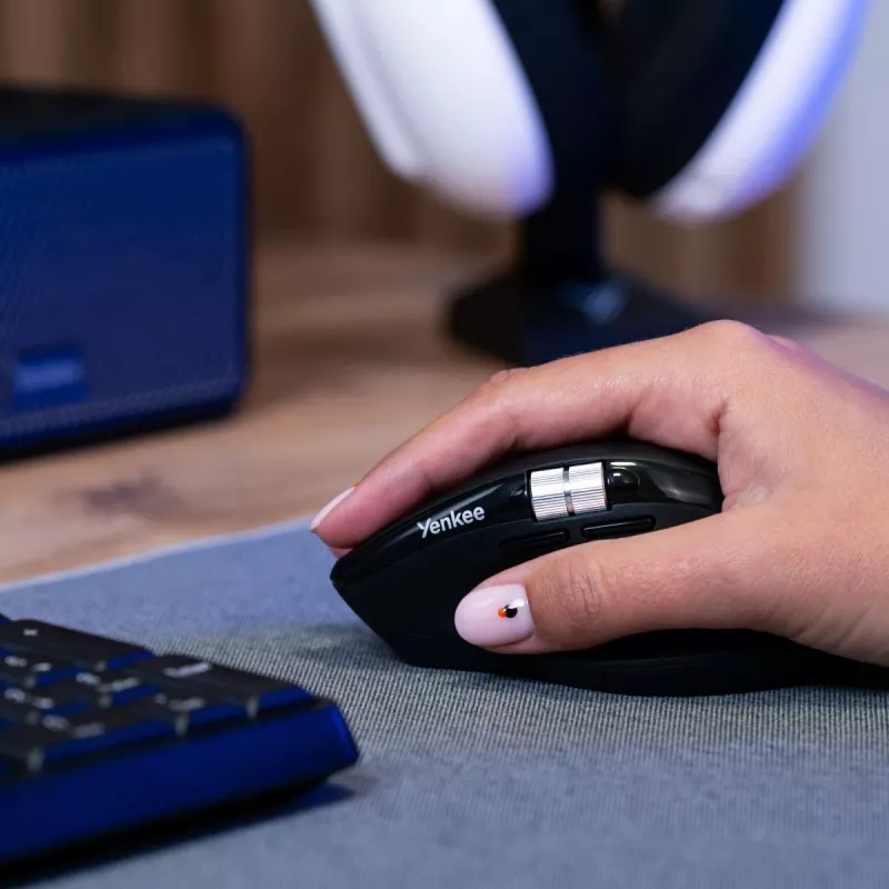 Bezdrôtová myš YENKEE SPIN DUAL 2095BK — kompaktná optická dvojmódová myš, model YMS 2095B SPIN