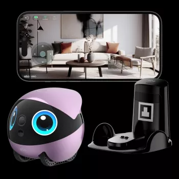 EnaBot Ebo Air 2 Plus domáci mobilný monitorovací robot s AI kamerou fialová