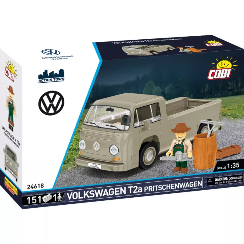 Cobi modelová stavebnica Volkswagen T2a valník 1:35 sivý