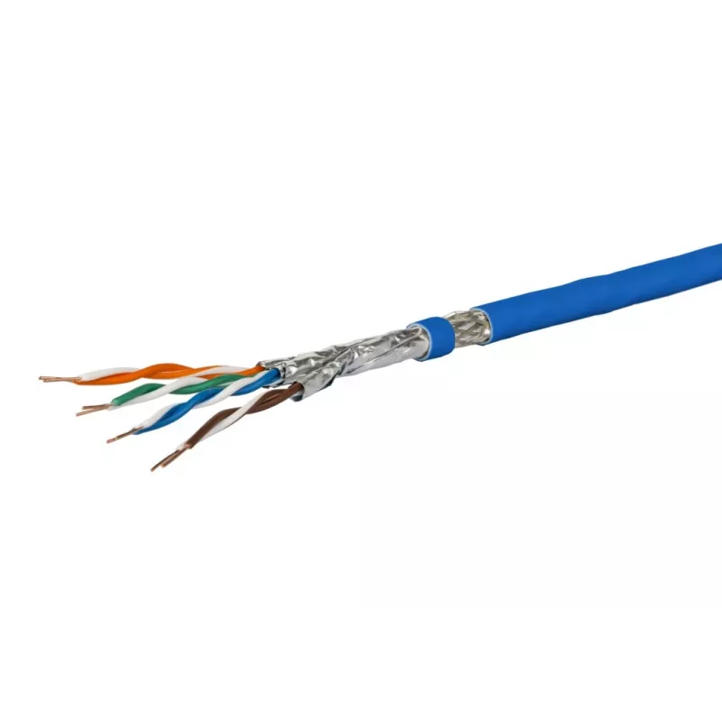 Sieťový kábel Metz Connect 1308427B34145 Cat7a S/FTP modrý 100m