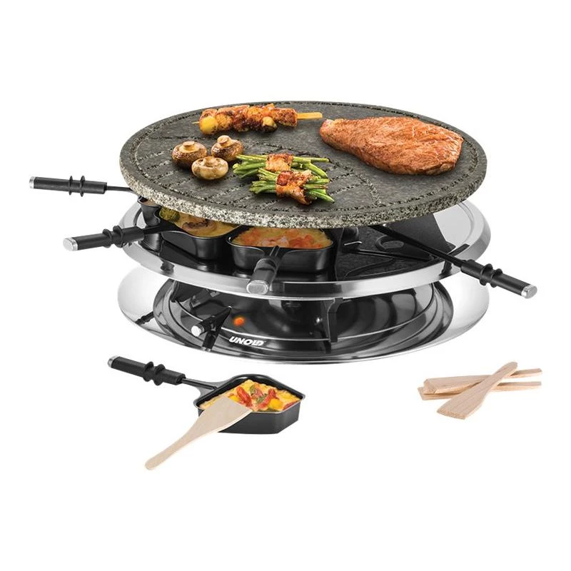 Unold 48726 raclette gril pre 8 osôb 1300 W čierna, nerez