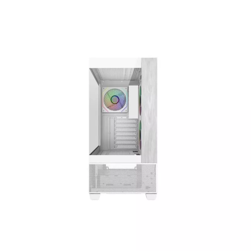 Cooler Master E690-WHNN-S00 Elite 690 WOOD biela, 270° Full-View temperované sklo, Seamless Bevel