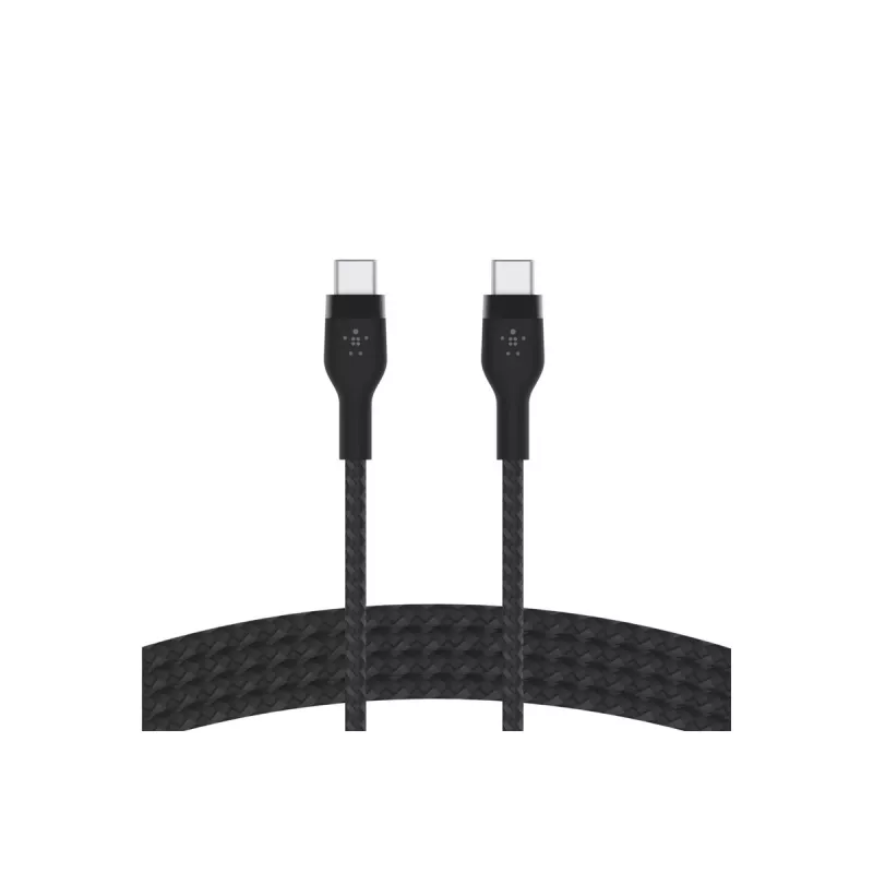 Kábel BoostCharge USB-C/USB-C pletený silikón 2 m, čierny