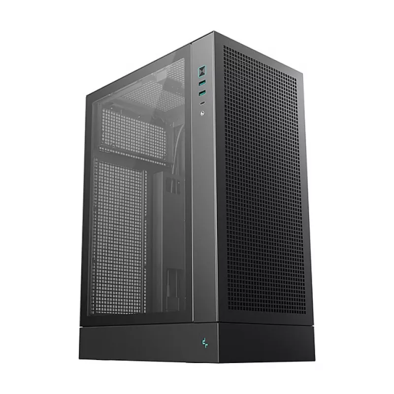 PC skriňa DeepCool CH170 PLUS Tower čierna – micro-ATX/mini-ITX, tvrdené sklo, USB-C, napájací zdroj hore