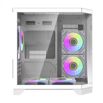 Darflash FT350 počítačová skriňa + 5 aRGB ventilátorov (biela)
