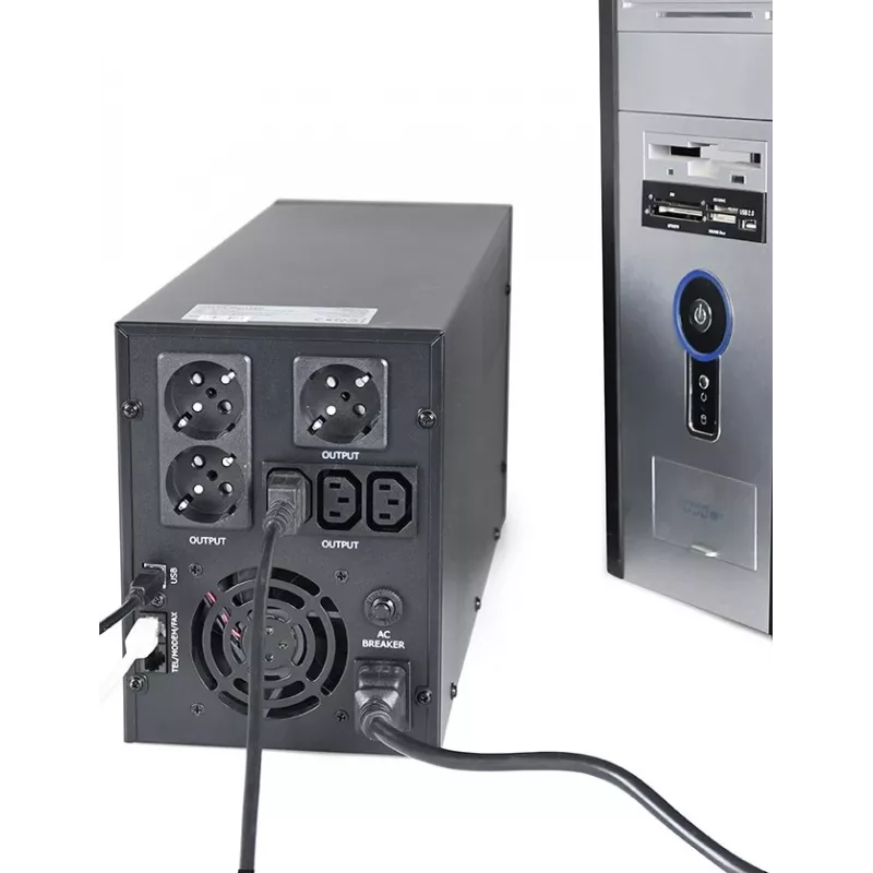 Gembird EG-UPS-036 UPS (neprerušiteľný zdroj napájania) Line-Interactive 3 kVA 1800 W 6 AC výstupov
