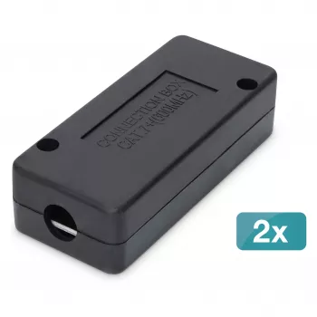 DIGITUS CAT 7 spojovací modul, 2 ks, Cat7, ABS puzdro, čierna, 80×35×26 mm