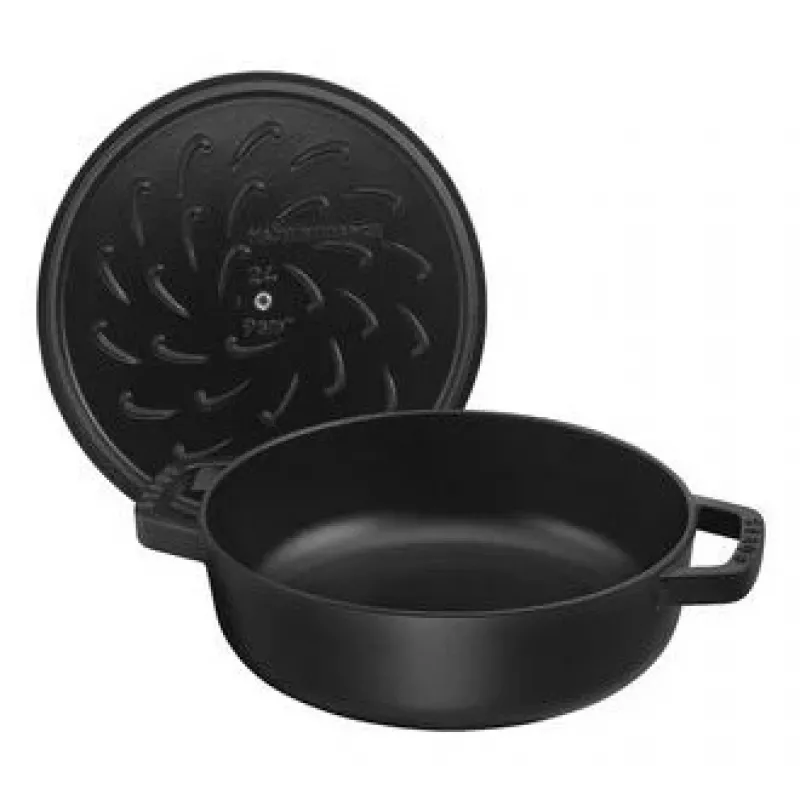 Staub Chistera 40511-472-0 pekáč 28 cm, okrúhly, liatinový, 3,7 l, čierny