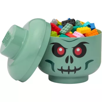 Úložná krabica Room Copenhagen LEGO hlava Skeleton malá, zelená/čierna