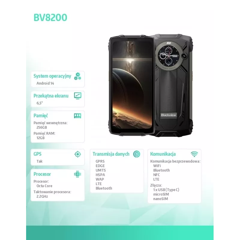 Smartphone BV8200 12/256GB čierna