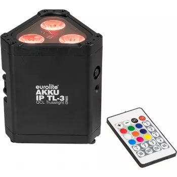 Batériová RGBW LED par lampa EUROLITE AKKU IP TL-3 QCL s nabíjateľnou batériou, IP chránený prenosný reflektor