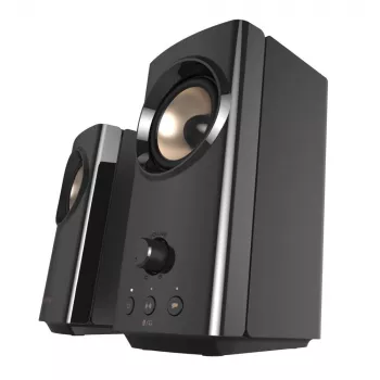 CREATIVE T60 2.0 kompaktné Hi-Fi stolové reproduktory s čistým dialógom a surround cez Sound Blaster SmartComms Kit, USB-C audio, mikrofón a headset konektory B