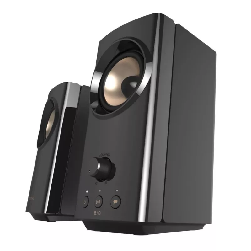 CREATIVE T60 2.0 kompaktné Hi-Fi stolové reproduktory s čistým dialógom a surround cez Sound Blaster SmartComms Kit, USB-C audio, mikrofón a headset konektory B