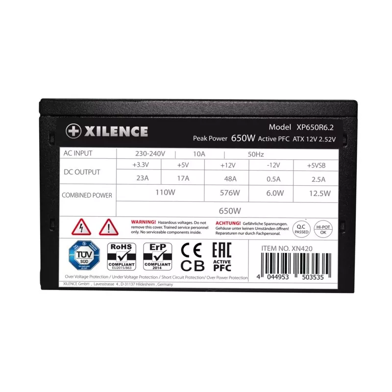 Napájací zdroj Xilence Performance C XP650R6.2 650 W