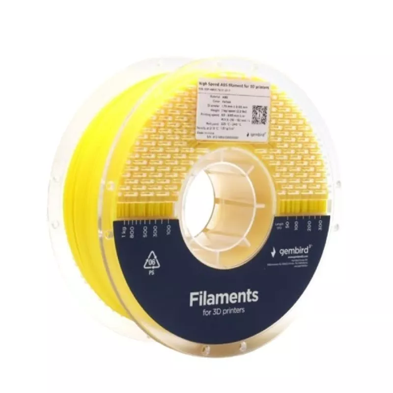 3D tlačový filament Gembird ABS 1,75 mm žltá 1 kg
