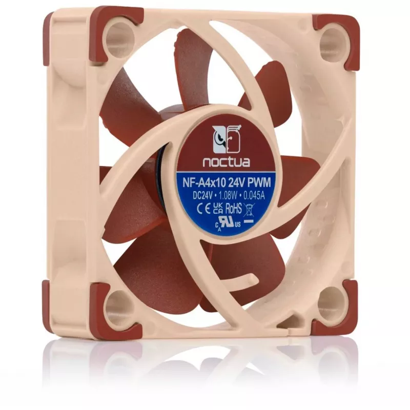 Noctua NF-A4x10 24V PWM ventilátor do skrinky, 40 mm, 5000 ot./min, 19,6 dB, béžová/hnedá