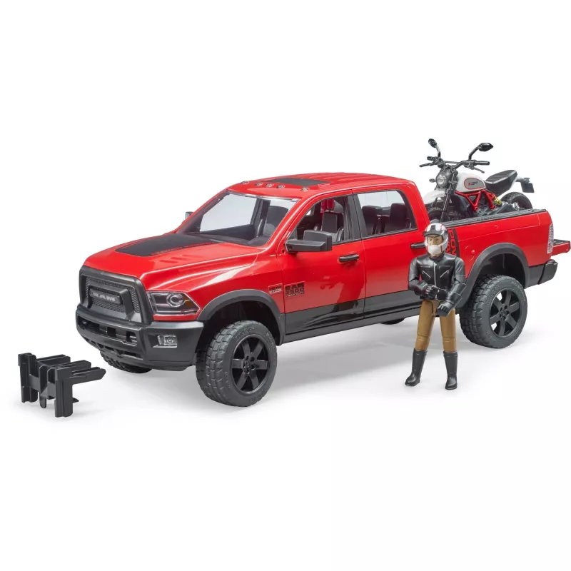 Dodge RAM 2500 Power Wagon s prívesom a motorkou Ducati 02502 BRUDER