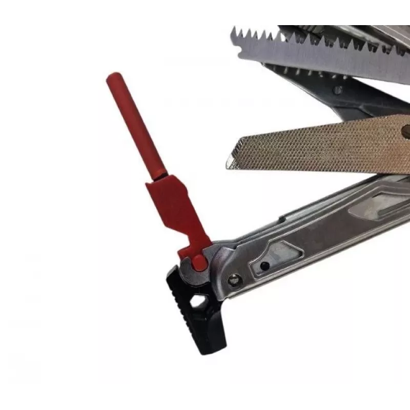 Multitool AZYMUT Giewon FS Fire Starter multitool s 19 nástrojmi, kresadlo, píšťalka, puzdro na opasok (H2038A)