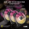 Corsair iCUE LINK RX120 MAX ARGB 120mm skriňový ventilátor 3-pack Čierna