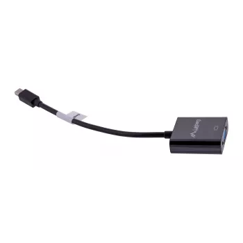 VGA (D-Sub) na Mini DisplayPort adaptérový kábel LANBERG AD-0006-BK, 0,2 m, DisplayPort 1.2, 1920×1200@60Hz, MiniDP konektor samica, čierny