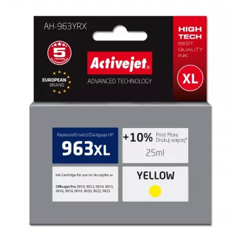 Activejet AH-963YRX atrament (náhrada za HP 963XL 3JA29AE; Premium; 1760 strán; 25 ml, žltá)